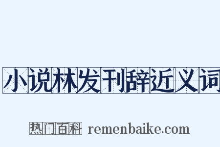 小说林发刊辞近义词是什么意思的图片